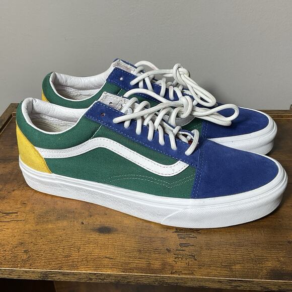 VANS Old Skool 500714 Shoes Blue Green Red Yellow Colorblock Size M/8.5 W/10 - Picture 1 of 9